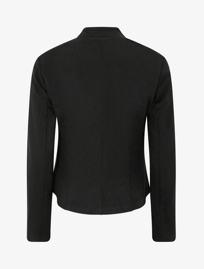 Veste style perfecto en suédine - Noir - 2