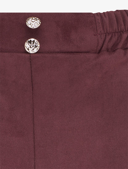 Short paperbag en suédine - Lie de vin - 3