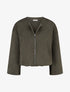 Veste en suédine style bomber coupe oversize - Kaki - 1