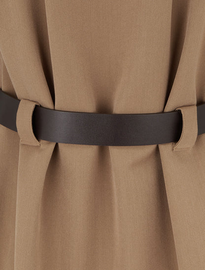 Robe chemise trapèze manches courtes - Beige - 3