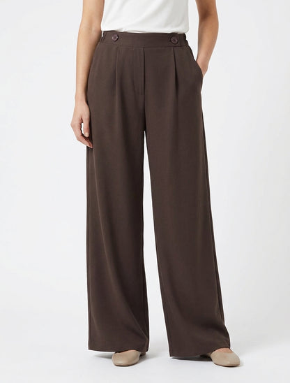 Uni Hose mit elastischem Bund - Braun