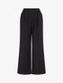 Pantalon uni à taille élastiquée - Noir - 1