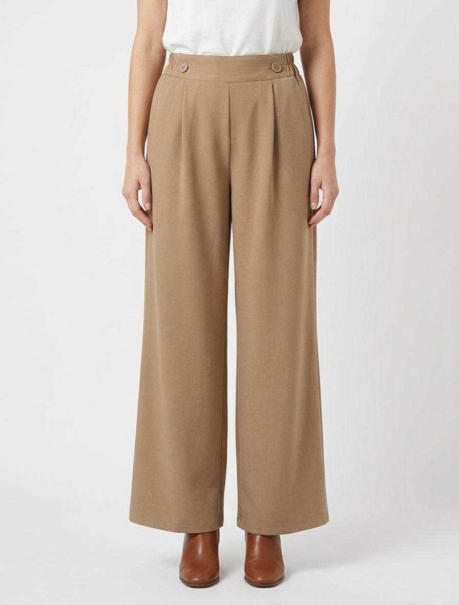 Uni Hose mit elastischem Bund - Kamel