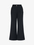 Pantalon taille haute coupe flare à boutons décoratifs dorés - Noir - 1