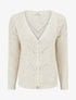 Gilet en maille fantaisie à col V - Écru - 1