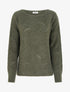 Pull ample en maille fantaisie ajourée - Kaki - 1