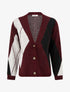 Gilet ample en maille jacquard - Lie de vin - 1