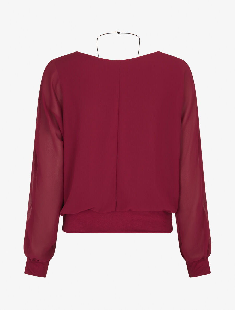 Top uni en voile - Lie de vin - 2
