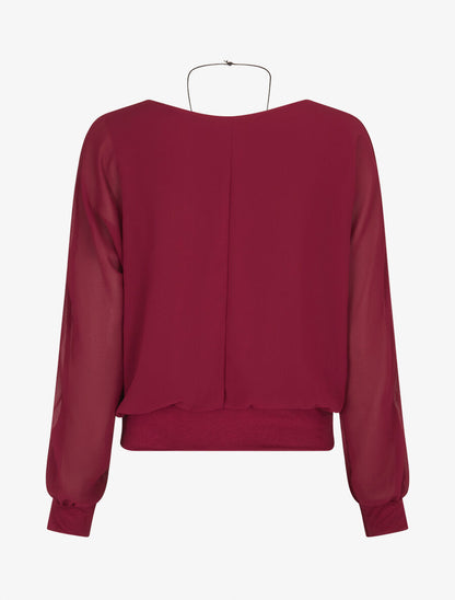 Top uni en voile - Lie de vin - 2