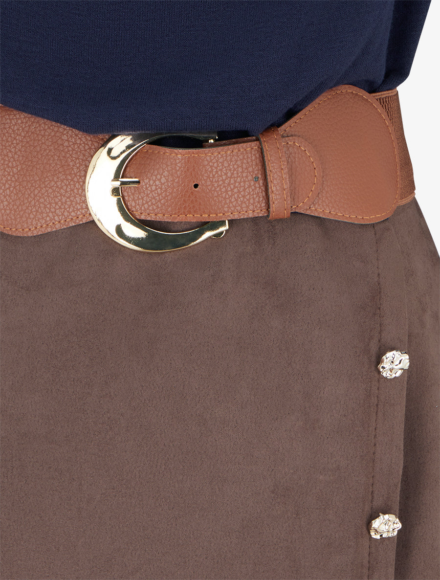 Robe bimatière droite style portefeuille - Marine - 3
