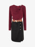 Robe bimatière droite style portefeuille - Lie de vin - 1