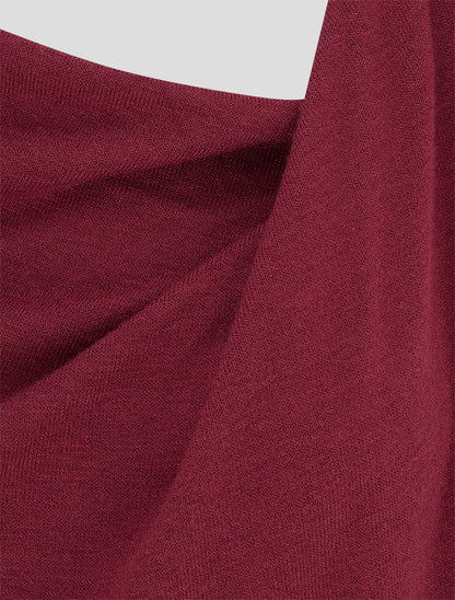 Robe bimatière droite style portefeuille - Lie de vin - 3