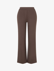 Pantalon uni coupe droite - Marron - 1