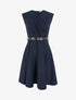 Robe patineuse sans manches à col cache-coeur - Marine - 1