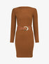 Robe côtelée à dos nouer - Camel - 1