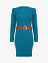Robe côtelée à dos nouer - Bleu canard - 1