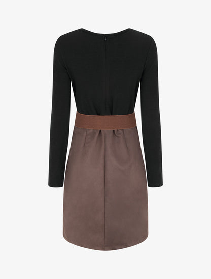 Robe droite bicolore - Noir - 2