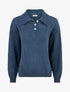 Pull en maille à col boutonné - Bleu canard - 1