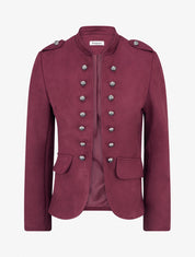 Veste en suédine style officier - Bordeaux - 1