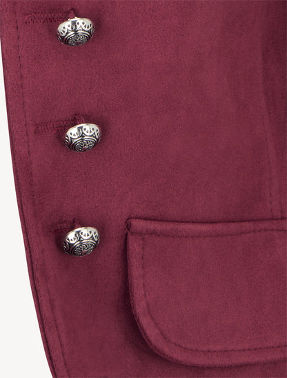 Veste en suédine style officier - Bordeaux - 3