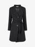 Manteau long boutonné ceinturé à la taille - Gris foncé - 1
