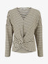 Pull dolman rayé et torsadé - Kaki - 1