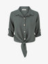 Chemise unie à nouer - Kaki - 1