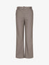 Pantalon droit uni en simili - Taupe foncé - 1
