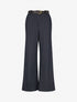 Pantalon ample à rayures - Marine - 1