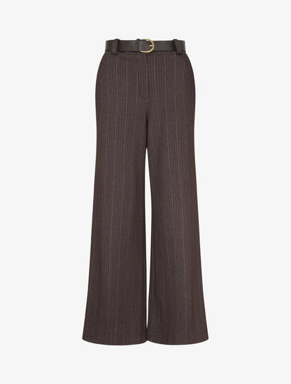 Pantalon ample à rayures - Chocolat - 1