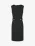 Robe sans manches droite boutons décoratifs - Noir - 1