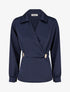 Blouse satinée à taille élastiquée - Marine - 1