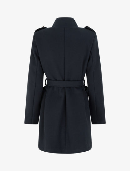 Manteau style officier en laine mélangée - Marine - 2