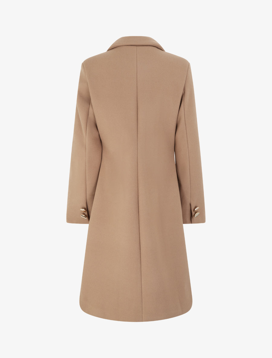 Manteau long droit classique - Camel - 2