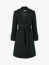 Manteau droit uni ceinturé - Marron - 1