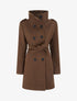 Manteau long à col montant - Marron - 1