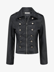 Veste simili style officier - Noir - 1