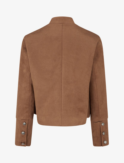 Veste suédine style officier - Camel - 2