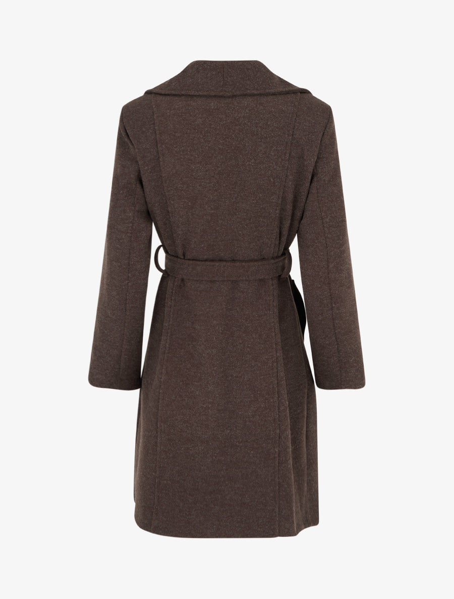 Manteau zippé col à revers - Marron - 2