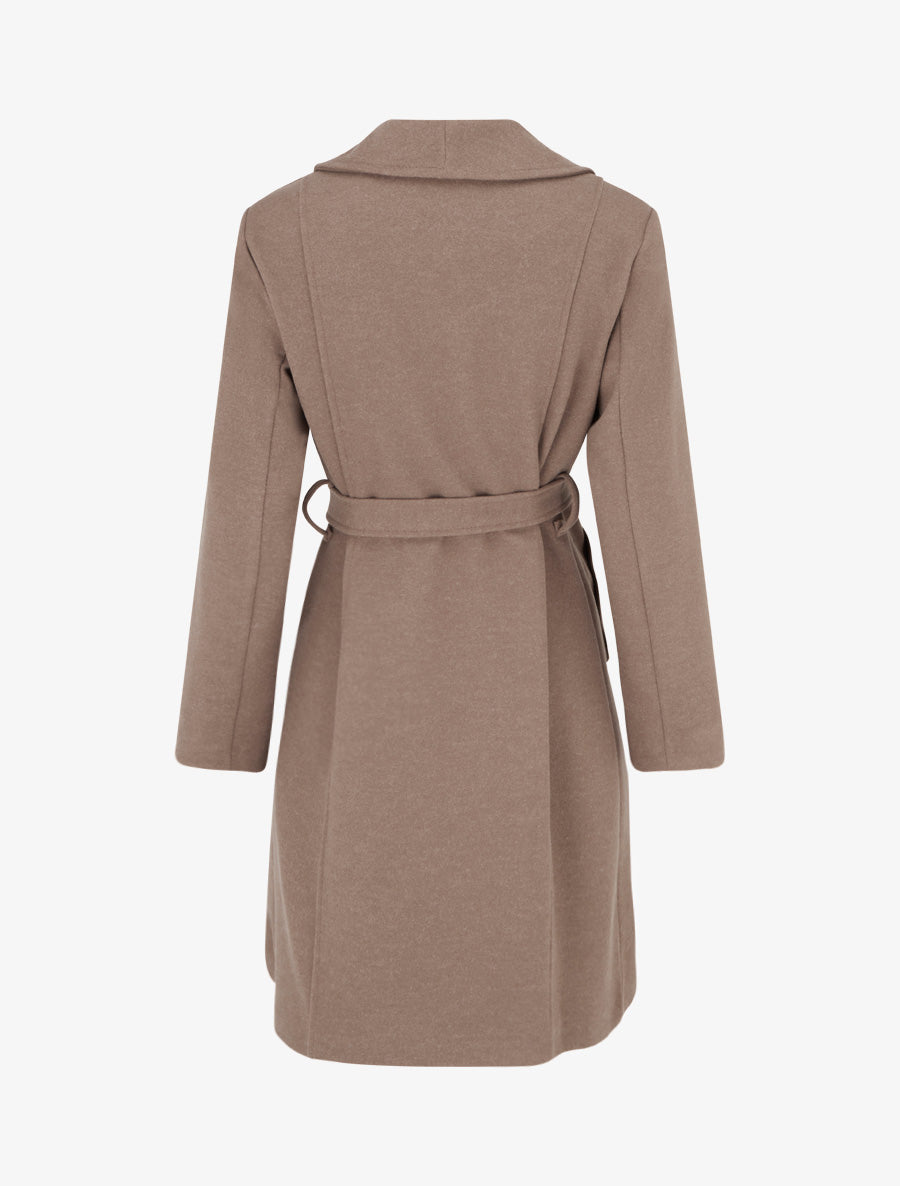Manteau zippé col à revers - Taupe - 2