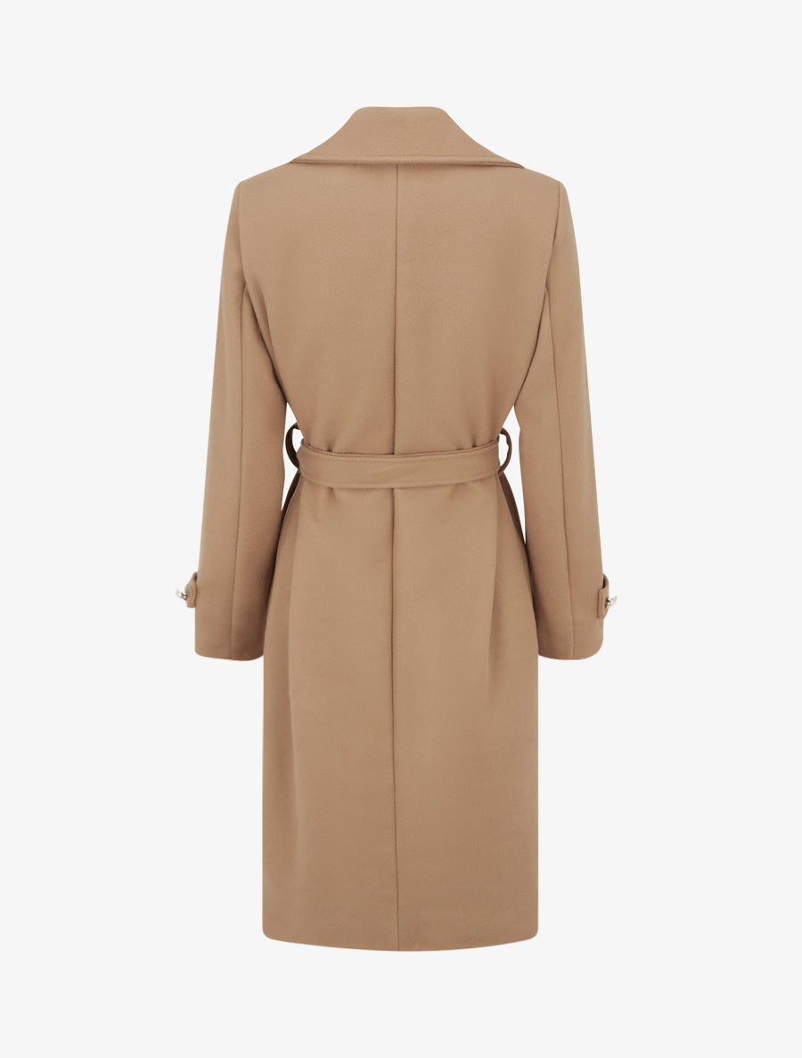 Manteau droit à col cranté - Camel - 2