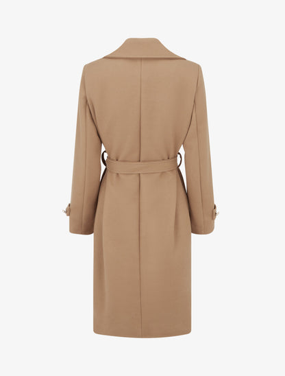Manteau droit à col cranté - Camel - 2