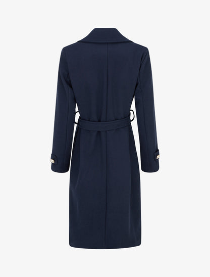 Manteau droit à col cranté - Marine - 2