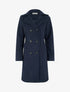 Manteau long croisé coupe droite - Marine - 1