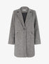 Manteau boutonné imprimé chevron - Noir - 1