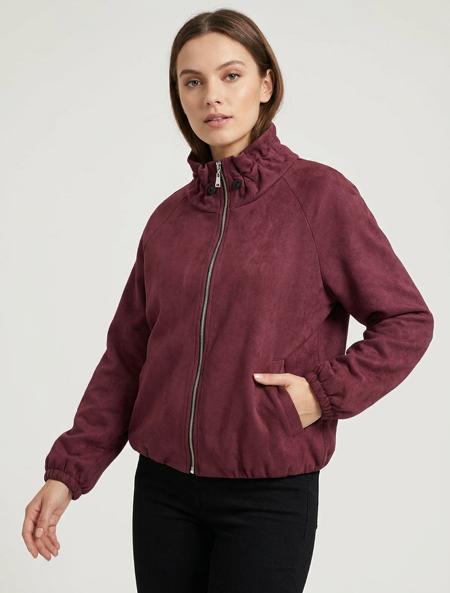 Bomber mit Taschen - Bordeaux