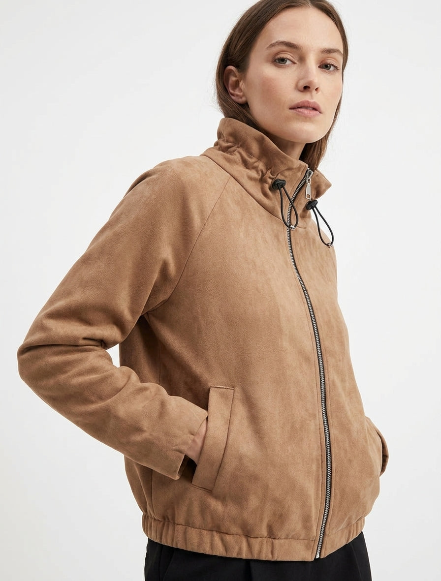 Bomber mit Taschen - Kamel