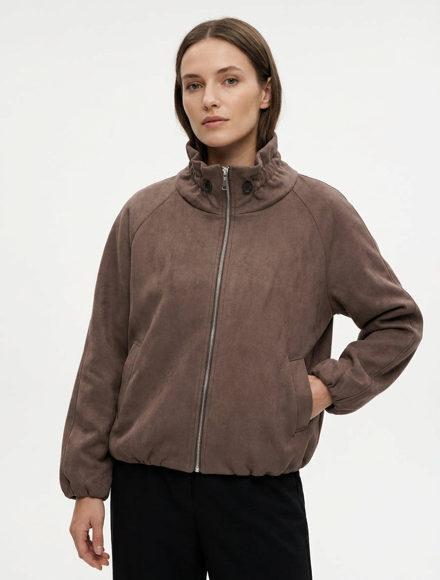 Bomber mit Taschen - Braun