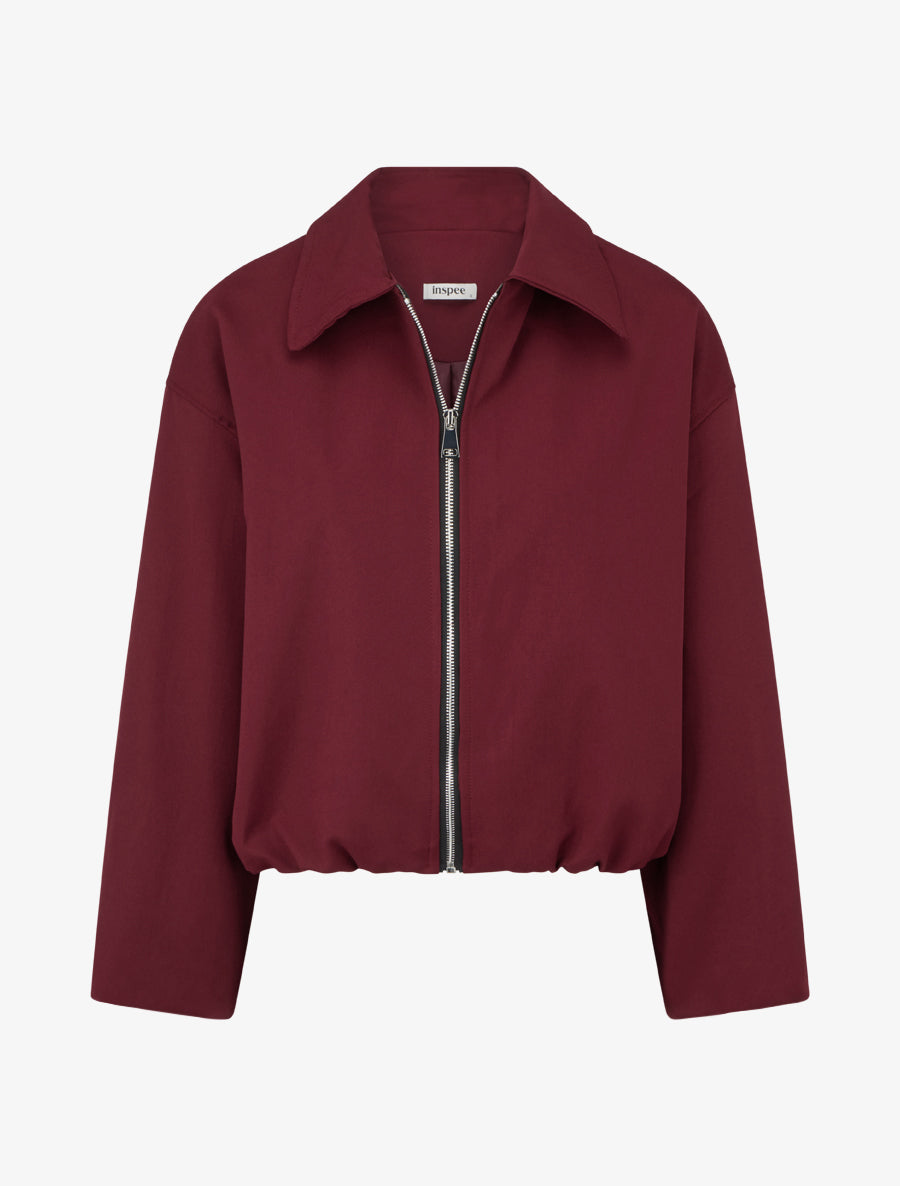 Bomber uni zippé - Bordeaux - 1