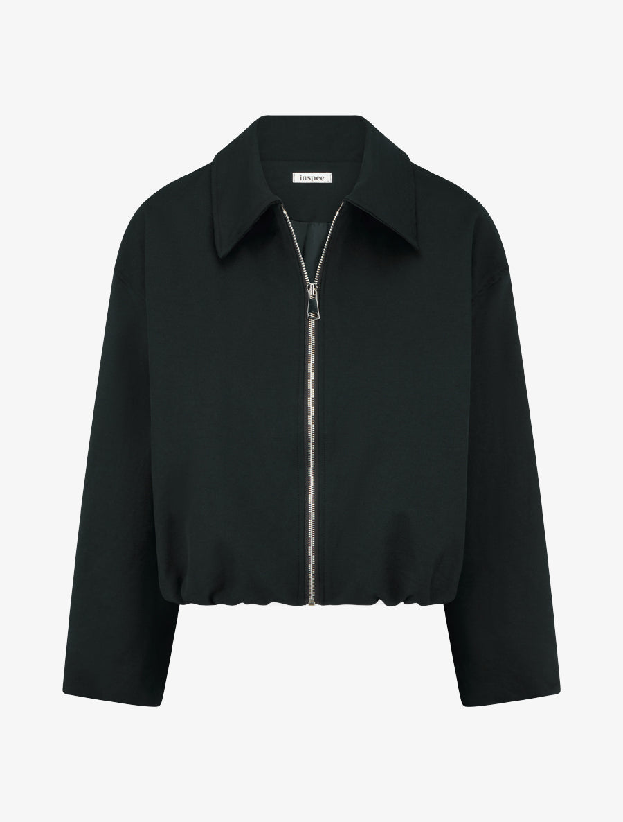 Bomber uni zippé - Noir - 1